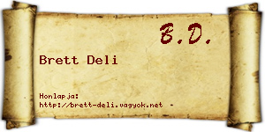Brett Deli névjegykártya